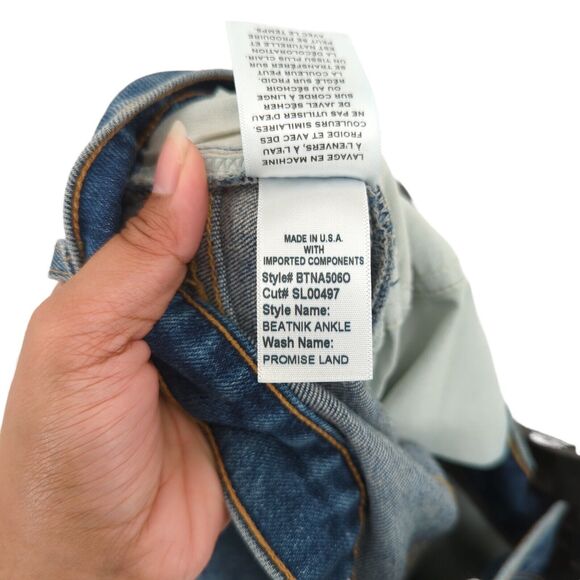SLVRLAKE Women 28 Beatnik Jeans Promise Land Blue Ankle High Rise Slim Denim NEW - Picture 7 of 10